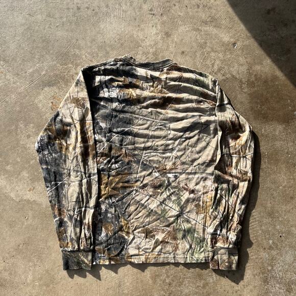 VINTAGE CAMO LONGSLEEVE T-SHIRT WOMENS LARGE GREEN - Picture 2 of 4